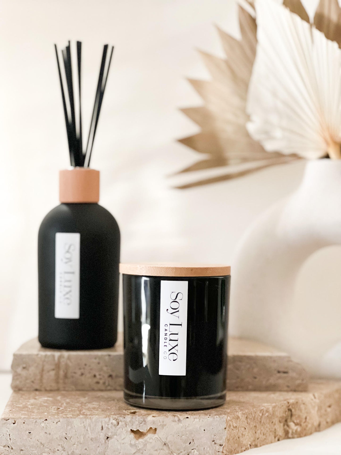 Reed Diffuser & Signature Black Candle Set